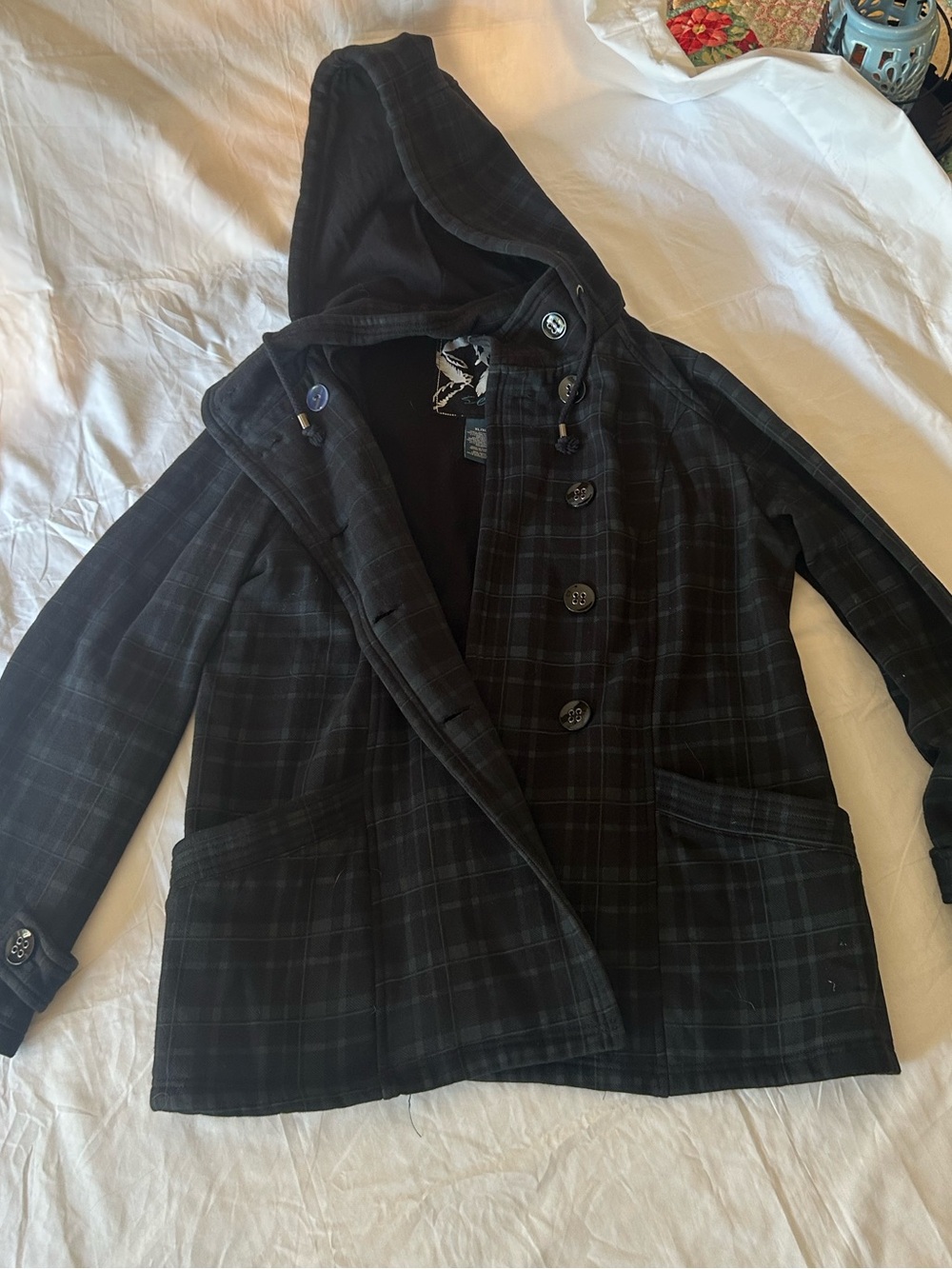 Sebby hooded plaid jacket. Size XL